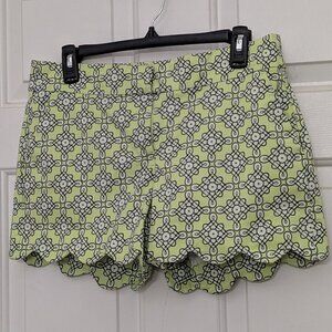 Crown & Ivy Shelby Shorts Women's Sz 6 Scalloped Hem Multicolor 4 Pocket  .